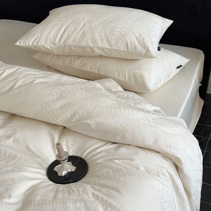 91家纺网 家纺一手货源 找家纺 （总）鹿班家居 2025春夏新款100s长绒棉纯棉云感超柔厚织提花浮雕四件套-半阙清欢（标准会员-20元）