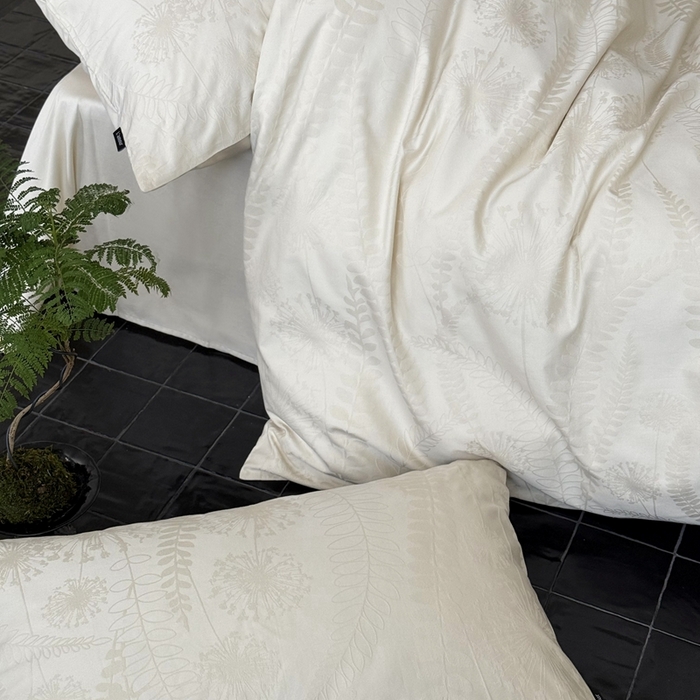 91家纺网 家纺一手货源 找家纺 （总）鹿班家居 2025春夏新款100s长绒棉纯棉云感超柔厚织提花浮雕四件套-半阙清欢（标准会员-20元）
