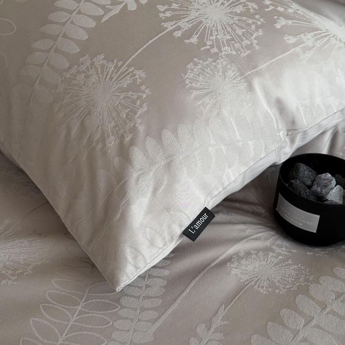 91家纺网 家纺一手货源 找家纺 鹿班家居 2025春夏新款100s长绒棉纯棉云感超柔厚织提花浮雕四件套-半阙清欢（标准会员-20元） 半阙清欢-咖色