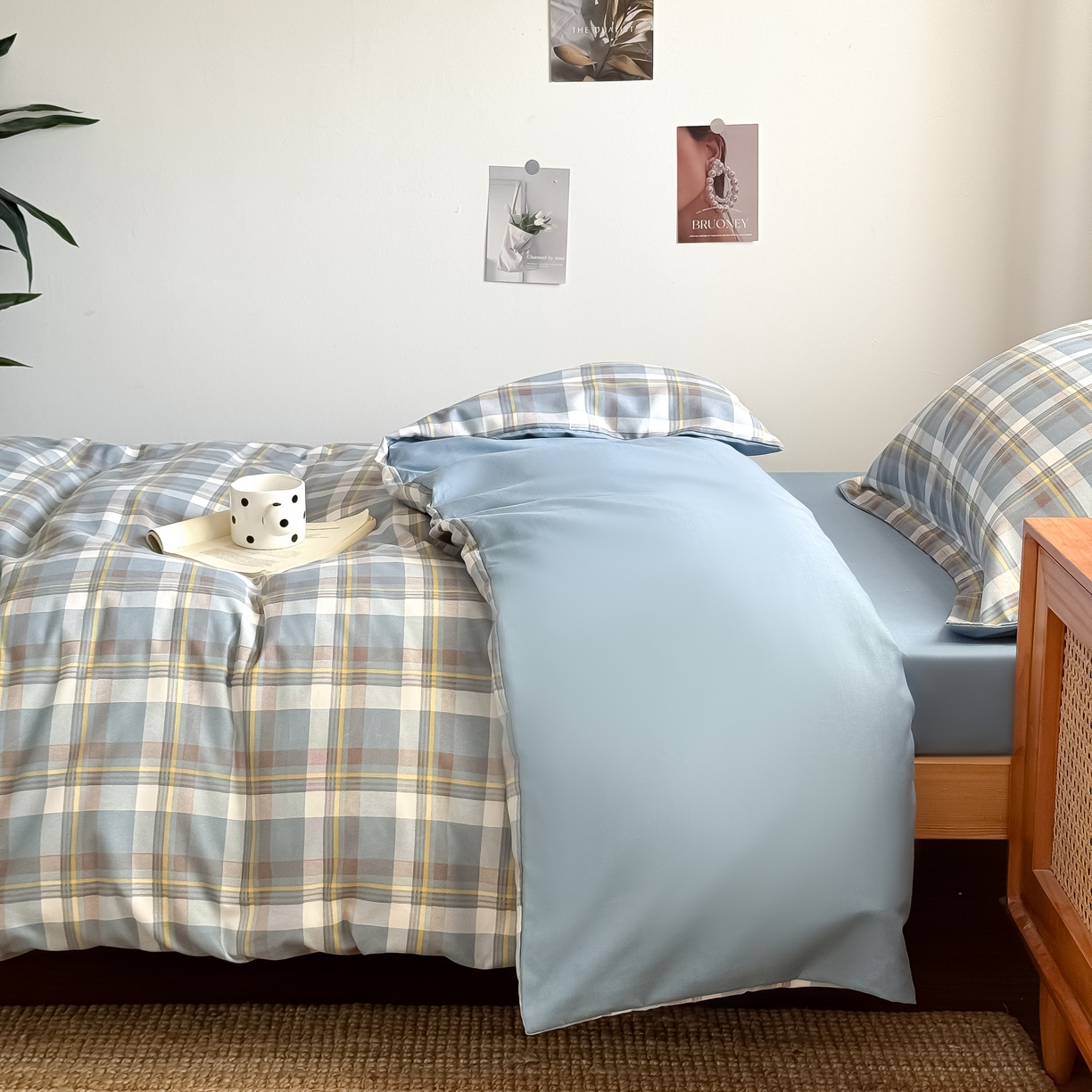 91家纺网 家纺一手货源 找家纺 （总）卡罗兰 2025新款学生季水洗棉磨毛三件套