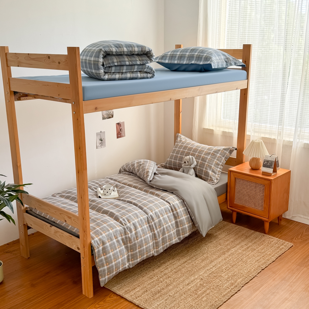 卡罗兰 2025新款学生季水洗棉磨毛三件套 格调-灰