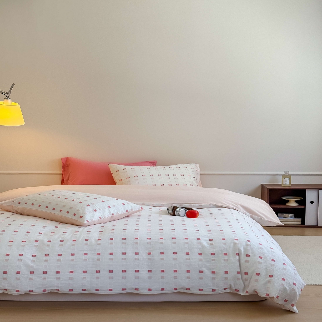 91家纺网 家纺一手货源 找家纺 （总）山舍家居 2025新款全棉纯棉色织提花四件套系列-方糖