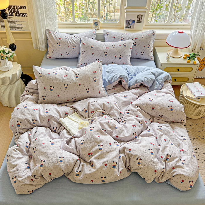 91家纺网 家纺一手货源 找家纺 （总）仟网汇 2025新款云感皱皱纱简单款四件套