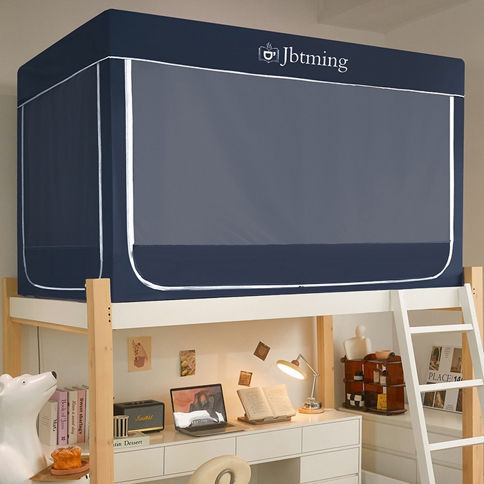 91家纺网 家纺一手货源 找家纺 （总）星际优品 2025新款学生蚊帐遮光床帘植绒环保遮光帘99%遮光-纯色款学生蚊帐