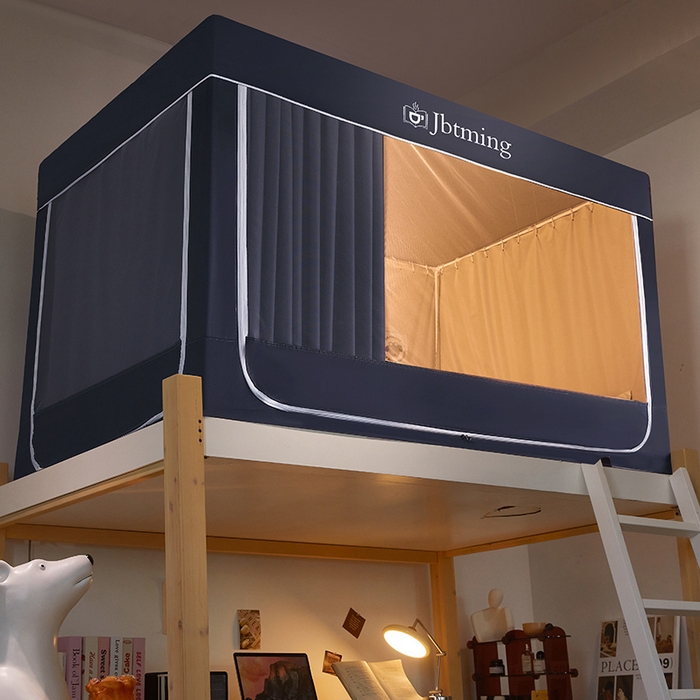 91家纺网 家纺一手货源 找家纺 （总）星际优品 2025新款学生蚊帐遮光床帘植绒环保遮光帘99%遮光-纯色款学生蚊帐