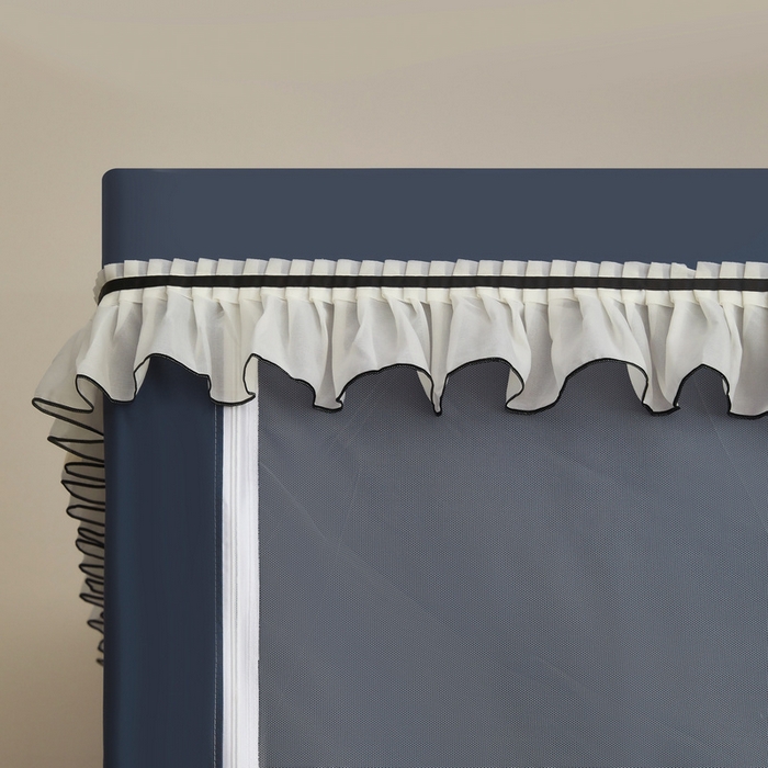 91家纺网 家纺一手货源 找家纺 （总）星际优品 2025新款学生蚊帐遮光床帘植绒环保遮光帘99%遮光-花边款学生蚊帐