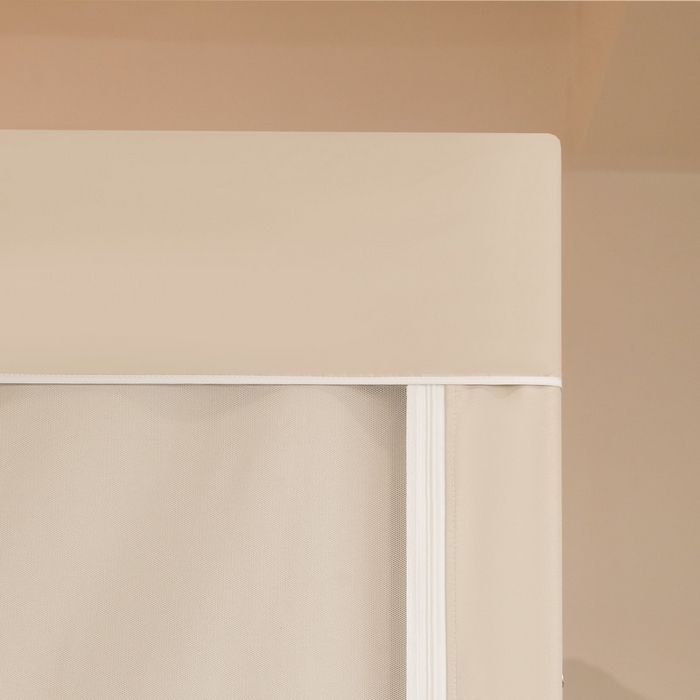 91家纺网 家纺一手货源 找家纺 星际优品 2025新款学生蚊帐遮光床帘植绒环保遮光帘99%遮光-纯色款学生蚊帐 米杏-纯色