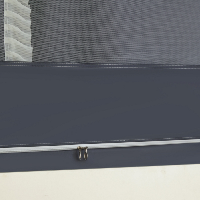 91家纺网 家纺一手货源 找家纺 星际优品 2025新款学生蚊帐遮光床帘植绒环保遮光帘99%遮光-花边款学生蚊帐 花边款-深灰