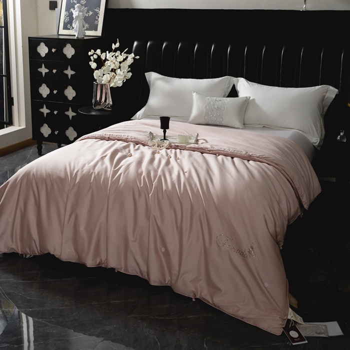 91家纺网 家纺一手货源 找家纺 岚司羽 2025新款长绒棉双宫特级桑蚕丝可透视被子被芯 双宫特级桑蚕丝-粉