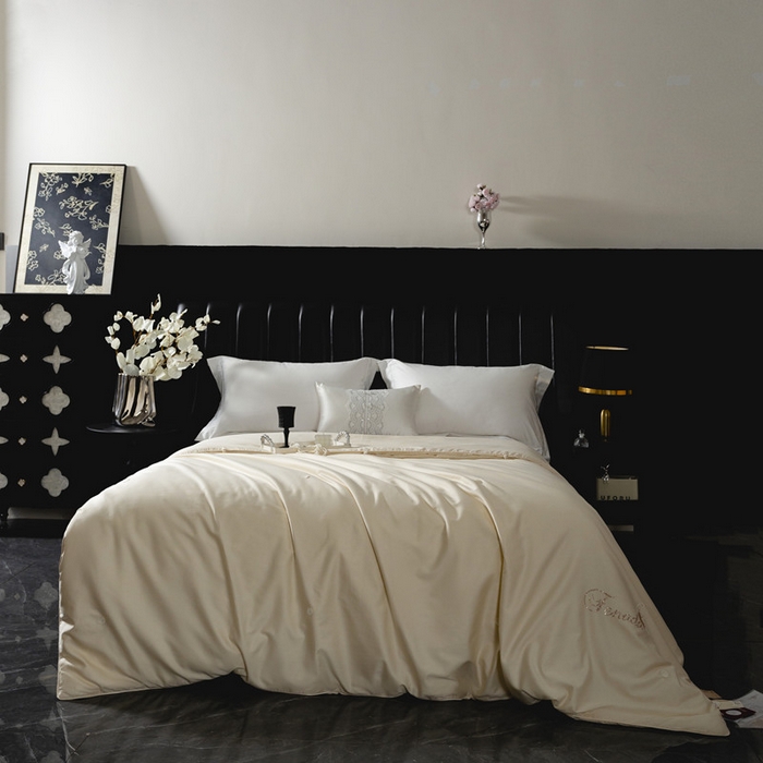 岚司羽 2025新款长绒棉双宫特级桑蚕丝可透视被子被芯 金黄