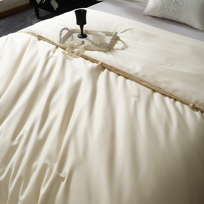 91家纺网 家纺一手货源 找家纺 岚司羽 2025新款长绒棉双宫特级桑蚕丝可透视被子被芯 金黄