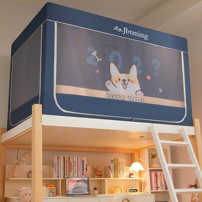 91家纺网 家纺一手货源 找家纺 （总）星际优品 2025新款学生蚊帐遮光床帘植绒环保遮光帘99%遮光-印花款学生蚊帐-二