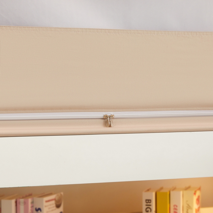 91家纺网 家纺一手货源 找家纺 星际优品 2025新款学生蚊帐遮光床帘植绒环保遮光帘99%遮光-印花款学生蚊帐-一 布丁猫-米杏