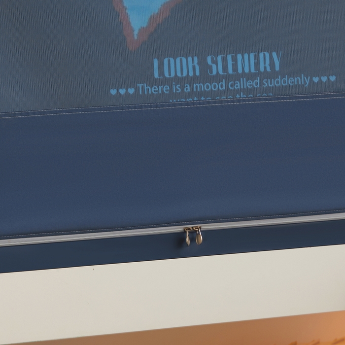 91家纺网 家纺一手货源 找家纺 星际优品 2025新款学生蚊帐遮光床帘植绒环保遮光帘99%遮光-印花款学生蚊帐-一 海洋心愿-藏青