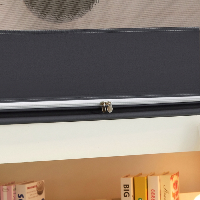 91家纺网 家纺一手货源 找家纺 星际优品 2025新款学生蚊帐遮光床帘植绒环保遮光帘99%遮光-印花款学生蚊帐-一 憨憨熊猫-灰