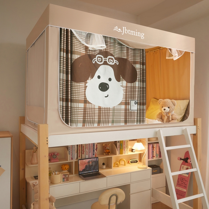 91家纺网 家纺一手货源 找家纺 （总）星际优品 2025新款学生蚊帐遮光床帘植绒环保遮光帘99%遮光-印花款学生蚊帐-二