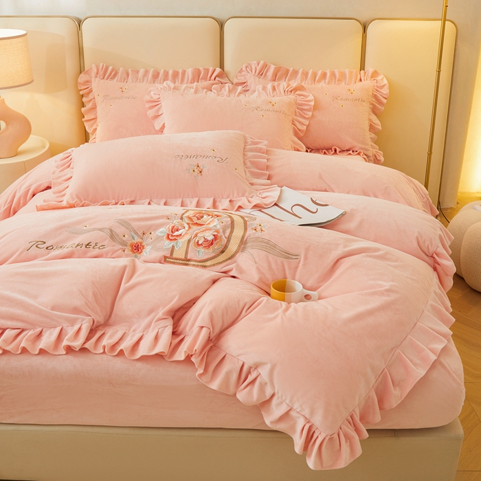 91家纺网 家纺一手货源 找家纺 （总）怡源梦 2025新款亲肤舒适A类婴儿绒刺绣四件套