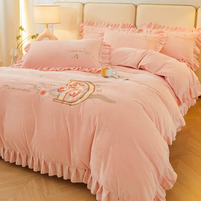 91家纺网 家纺一手货源 找家纺 （总）怡源梦 2025新款亲肤舒适A类婴儿绒刺绣四件套