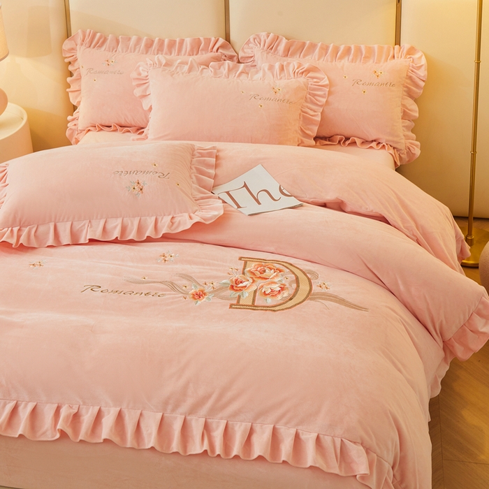 91家纺网 家纺一手货源 找家纺 （总）怡源梦 2025新款亲肤舒适A类婴儿绒刺绣四件套