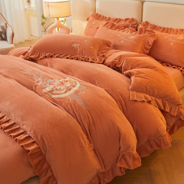 91家纺网 家纺一手货源 找家纺 （总）怡源梦 2025新款亲肤舒适A类婴儿绒刺绣四件套