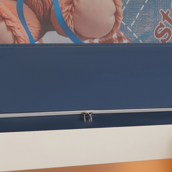 91家纺网 家纺一手货源 找家纺 星际优品 2025新款学生蚊帐遮光床帘植绒环保遮光帘99%遮光-印花款学生蚊帐-一 礼物熊-藏青