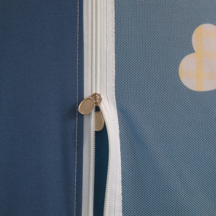 91家纺网 家纺一手货源 找家纺 星际优品 2025新款学生蚊帐遮光床帘植绒环保遮光帘99%遮光-印花款学生蚊帐-一 礼物熊-藏青