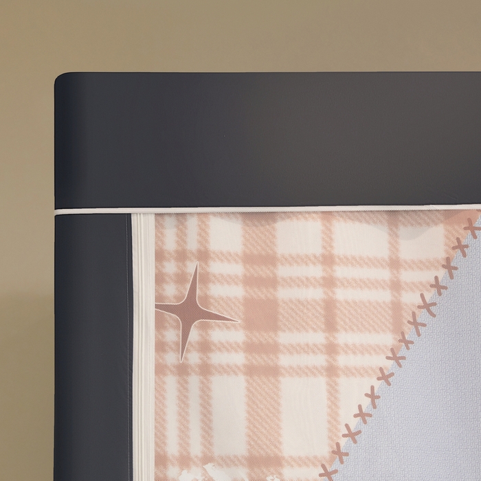 91家纺网 家纺一手货源 找家纺 星际优品 2025新款学生蚊帐遮光床帘植绒环保遮光帘99%遮光-印花款学生蚊帐-一 礼物熊-灰