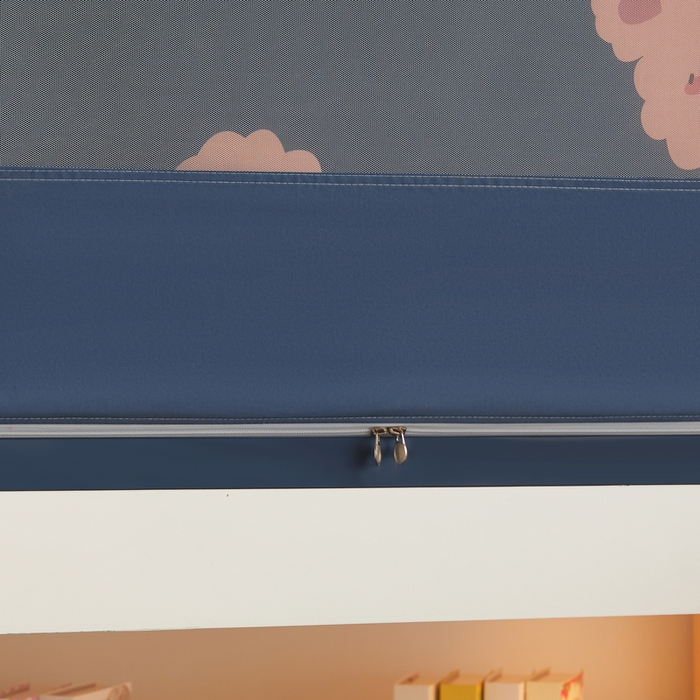 91家纺网 家纺一手货源 找家纺 星际优品 2025新款学生蚊帐遮光床帘植绒环保遮光帘99%遮光-印花款学生蚊帐-一 迷你小熊-藏青