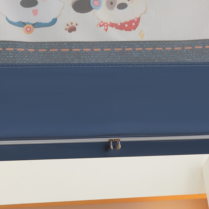 91家纺网 家纺一手货源 找家纺 星际优品 2025新款学生蚊帐遮光床帘植绒环保遮光帘99%遮光-印花款学生蚊帐-一 小狗派对-藏青