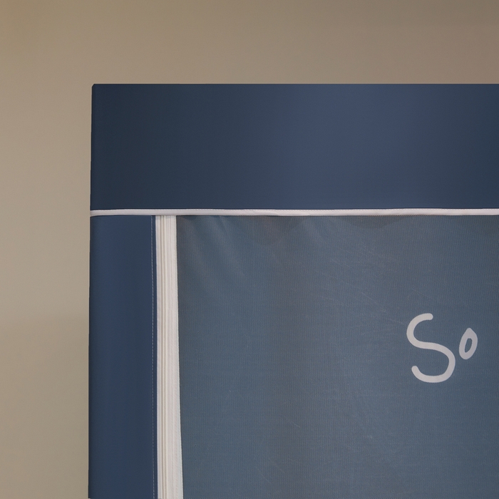 91家纺网 家纺一手货源 找家纺 星际优品 2025新款学生蚊帐遮光床帘植绒环保遮光帘99%遮光-印花款学生蚊帐-一 眼镜耶