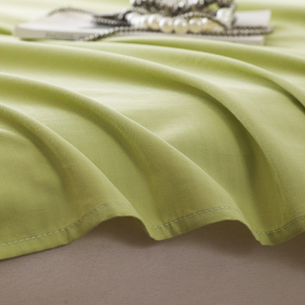 91家纺网 家纺一手货源 找家纺 眠博士 2025新款大雁纹小提花纯棉枕套单品枕套枕套单件 枕套-雁纹草绿