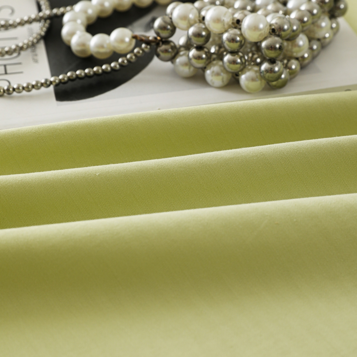 91家纺网 家纺一手货源 找家纺 眠博士 2025新款大雁纹小提花纯棉枕套单品枕套枕套单件 枕套-雁纹草绿