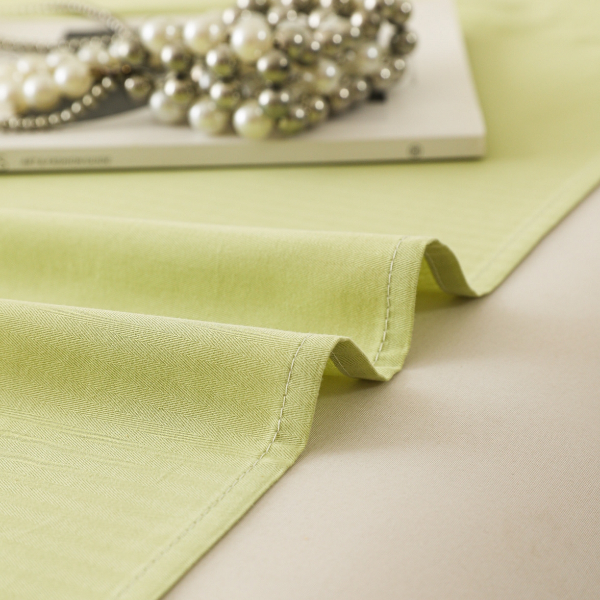 91家纺网 家纺一手货源 找家纺 眠博士 2025新款大雁纹小提花纯棉枕套单品枕套枕套单件 枕套-雁纹草绿