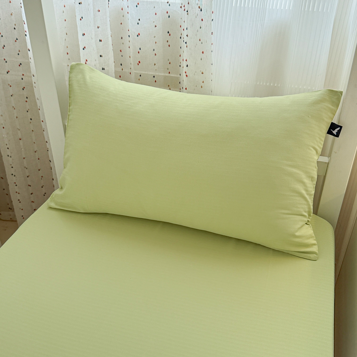 91家纺网 家纺一手货源 找家纺 眠博士 2025新款大雁纹小提花纯棉枕套单品枕套枕套单件 枕套-雁纹草绿