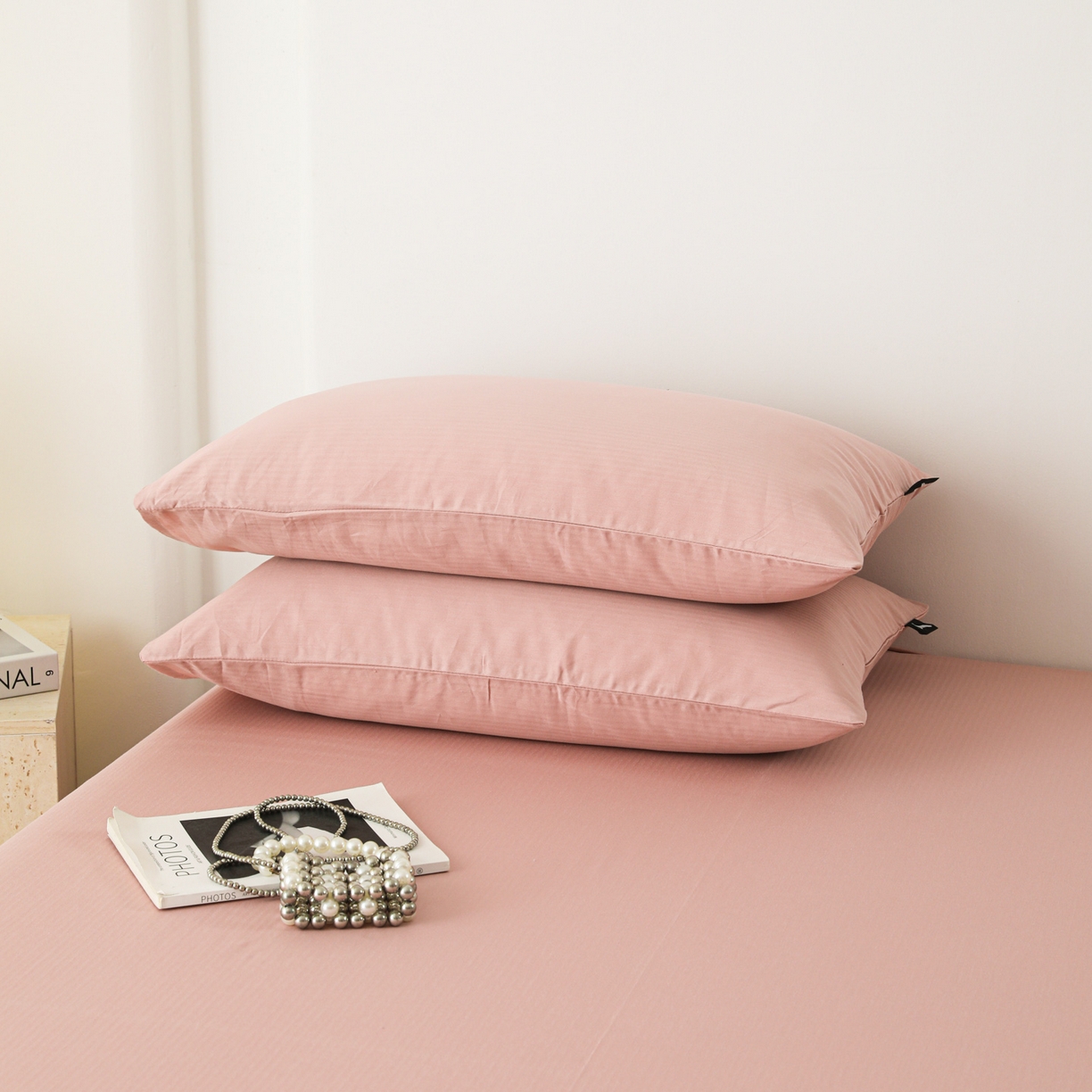 91家纺网 家纺一手货源 找家纺 眠博士 2025新款大雁纹小提花纯棉枕套单品枕套枕套单件 枕套-雁纹豆沙