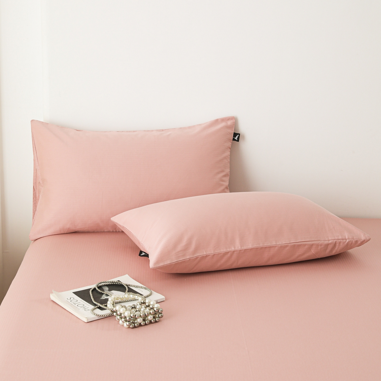 91家纺网 家纺一手货源 找家纺 眠博士 2025新款大雁纹小提花纯棉枕套单品枕套枕套单件 枕套-雁纹豆沙