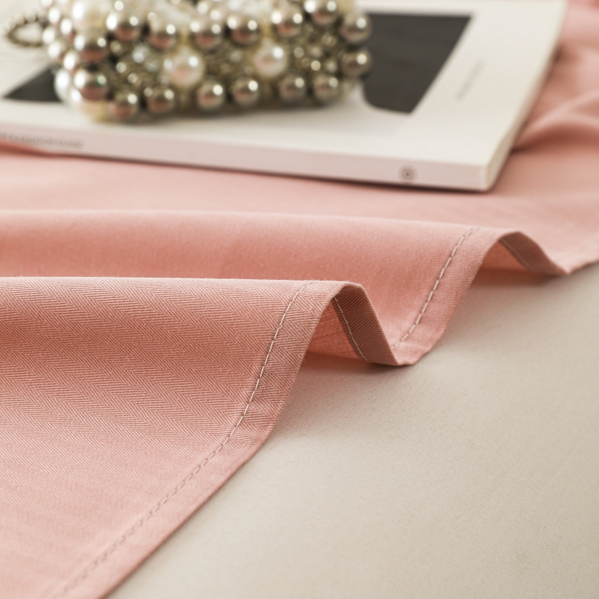 91家纺网 家纺一手货源 找家纺 眠博士 2025新款大雁纹小提花纯棉枕套单品枕套枕套单件 枕套-雁纹豆沙