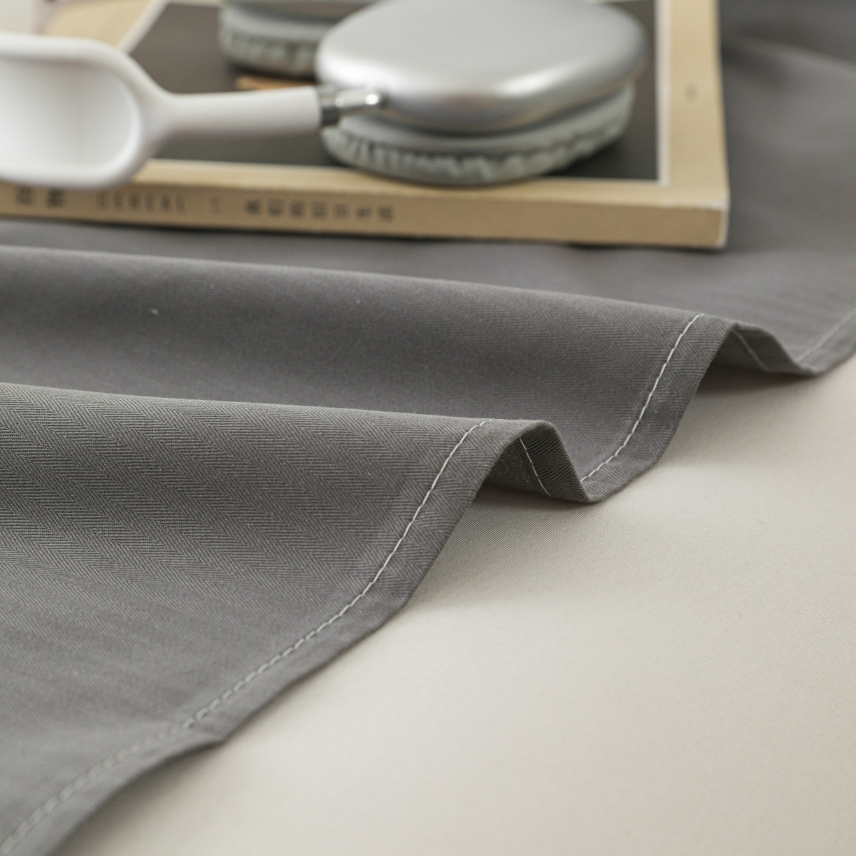 91家纺网 家纺一手货源 找家纺 眠博士 2025新款大雁纹小提花纯棉枕套单品枕套枕套单件 枕套-雁纹灰