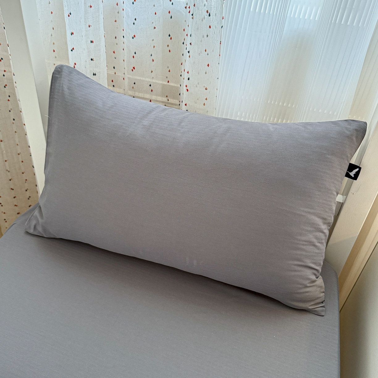 91家纺网 家纺一手货源 找家纺 眠博士 2025新款大雁纹小提花纯棉枕套单品枕套枕套单件 枕套-雁纹灰