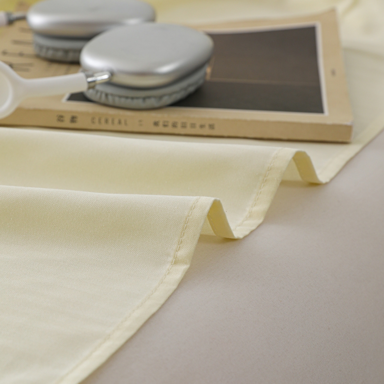 91家纺网 家纺一手货源 找家纺 眠博士 2025新款大雁纹小提花纯棉枕套单品枕套枕套单件 枕套-雁纹米