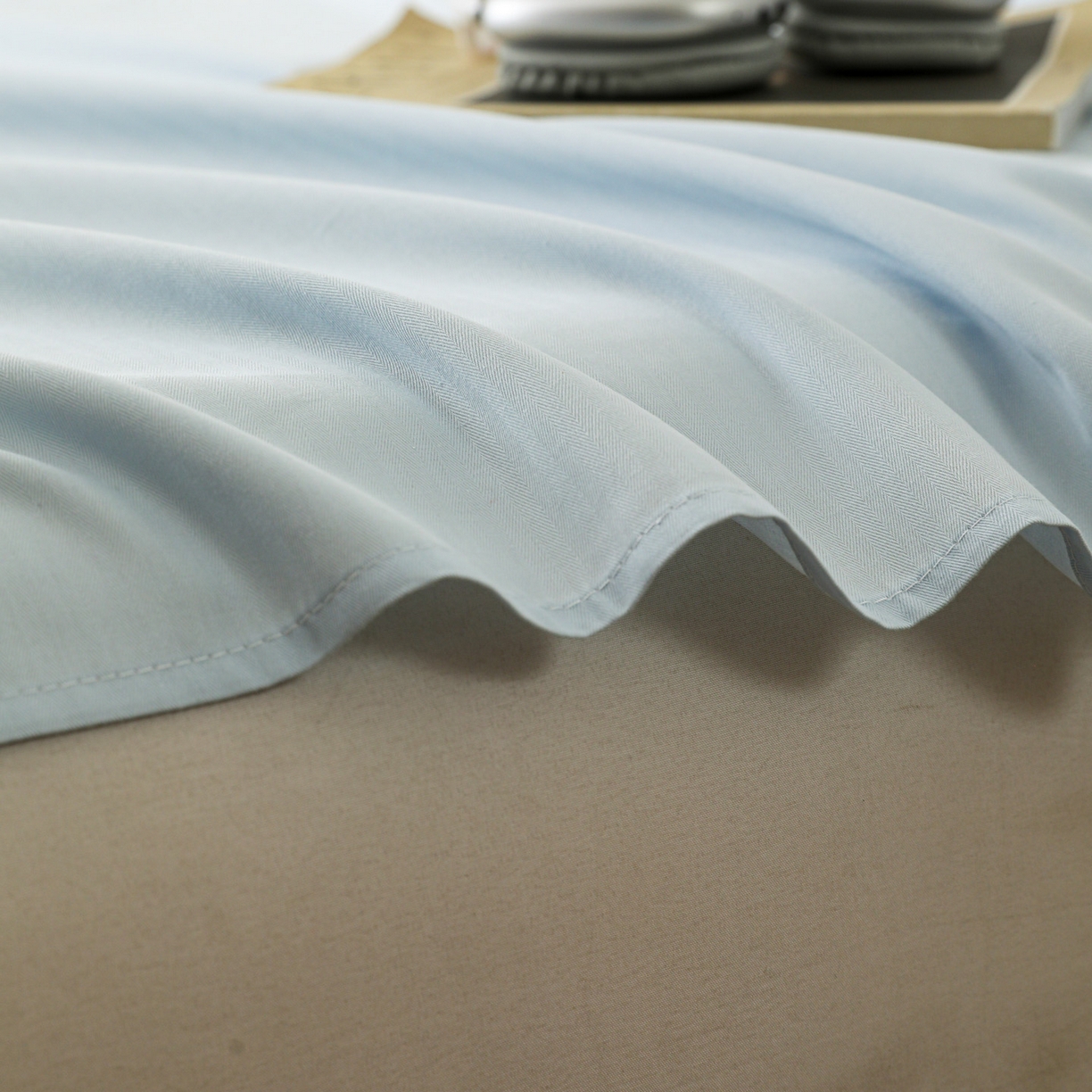 91家纺网 家纺一手货源 找家纺 眠博士 2025新款大雁纹小提花纯棉枕套单品枕套枕套单件 枕套-雁纹嫩蓝