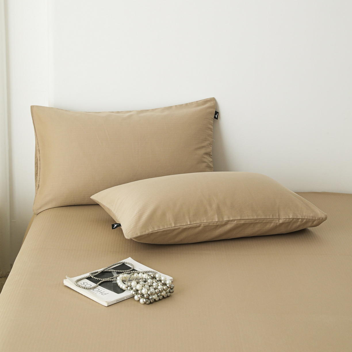 91家纺网 家纺一手货源 找家纺 眠博士 2025新款大雁纹小提花纯棉枕套单品枕套枕套单件 枕套-雁纹杏