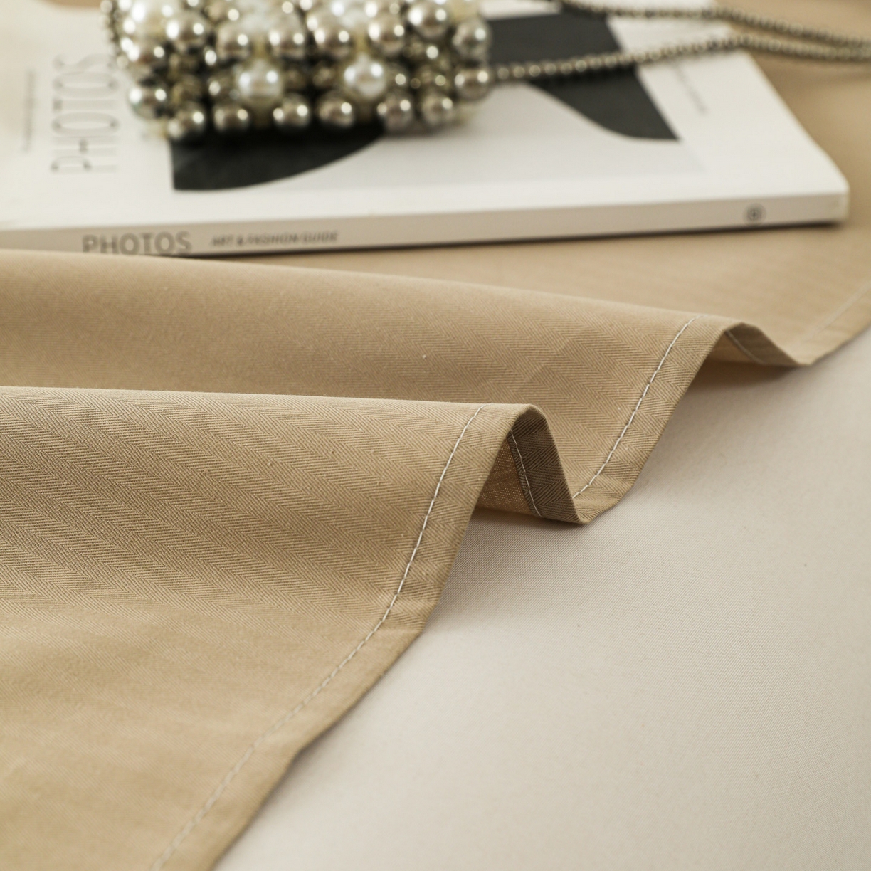 91家纺网 家纺一手货源 找家纺 眠博士 2025新款大雁纹小提花纯棉枕套单品枕套枕套单件 枕套-雁纹杏