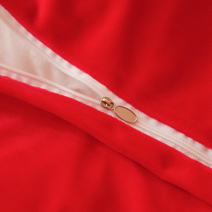 91家纺网 家纺一手货源 找家纺 怡源梦 2025新款亲肤舒适A类婴儿绒刺绣四件套 花香云锦-中国红