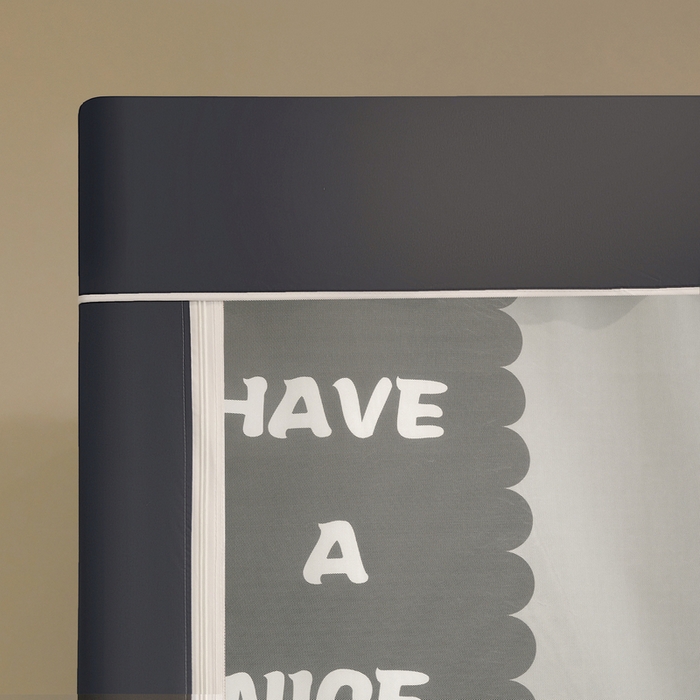 91家纺网 家纺一手货源 找家纺 星际优品 2025新款学生蚊帐遮光床帘植绒环保遮光帘99%遮光-印花款学生蚊帐-二 调皮猫-灰