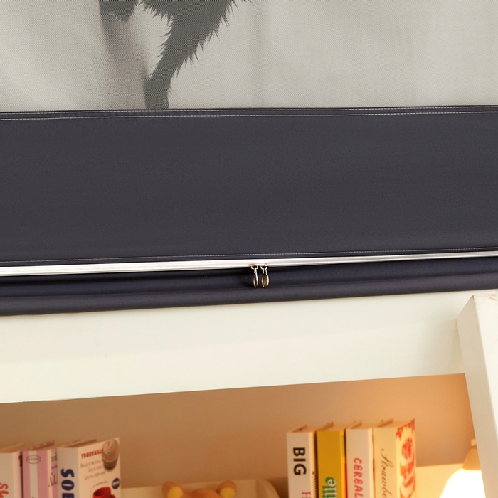 91家纺网 家纺一手货源 找家纺 星际优品 2025新款学生蚊帐遮光床帘植绒环保遮光帘99%遮光-印花款学生蚊帐-二 调皮猫-灰