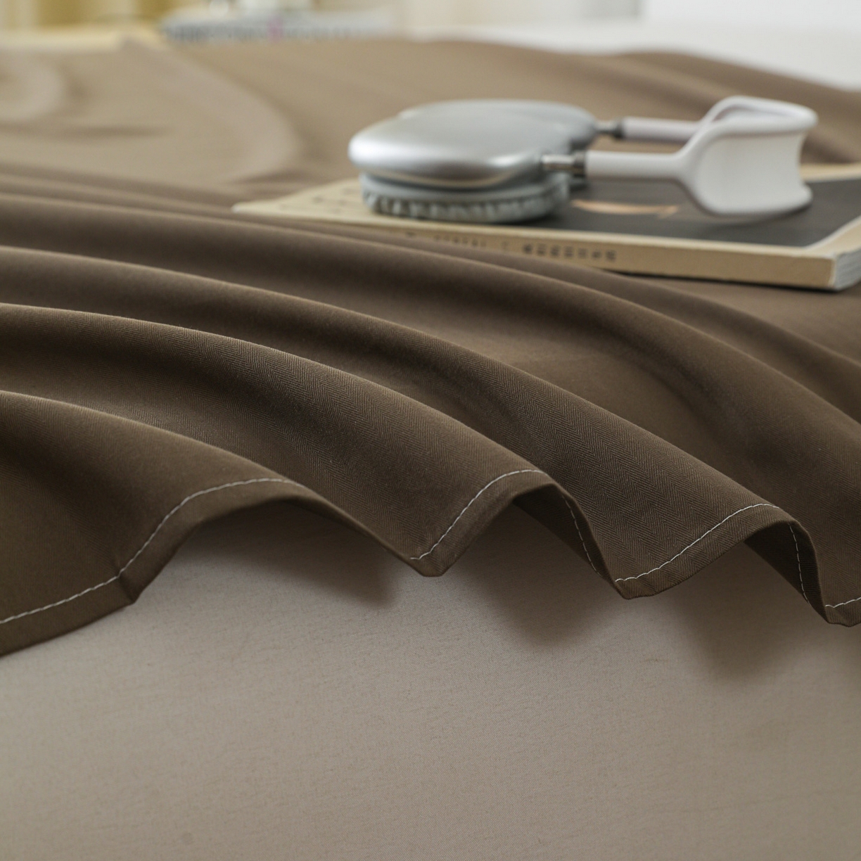 91家纺网 家纺一手货源 找家纺 眠博士 2025新款大雁纹小提花纯棉枕套单品枕套枕套单件 枕套-雁纹棕咖