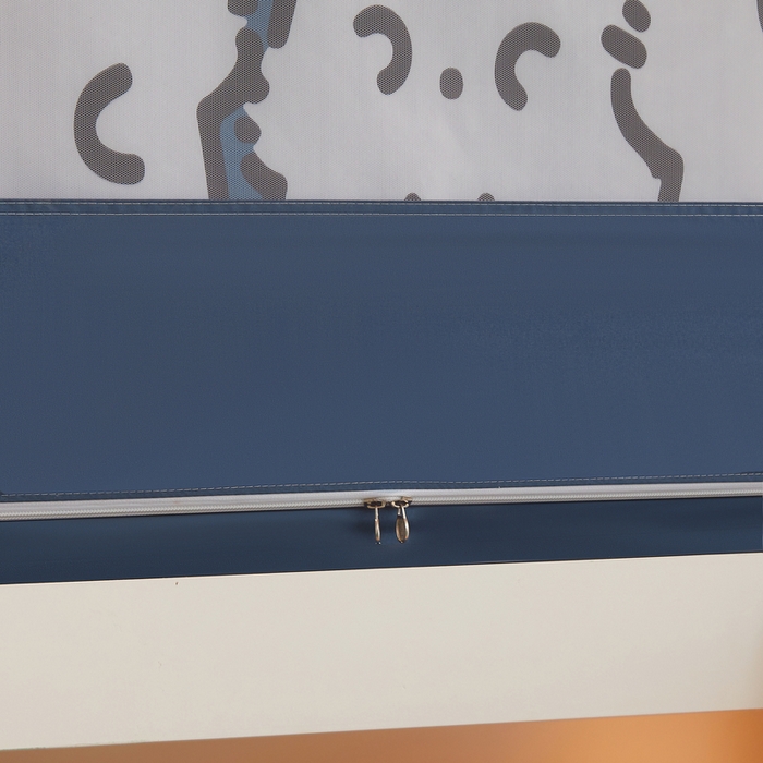 91家纺网 家纺一手货源 找家纺 星际优品 2025新款学生蚊帐遮光床帘植绒环保遮光帘99%遮光-印花款学生蚊帐-二 好奇猫-藏青