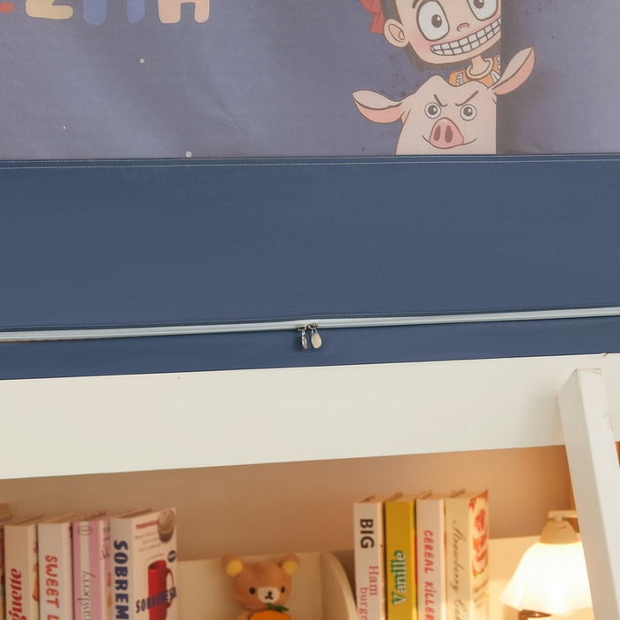 91家纺网 家纺一手货源 找家纺 星际优品 2025新款学生蚊帐遮光床帘植绒环保遮光帘99%遮光-印花款学生蚊帐-二 娜扎-藏青