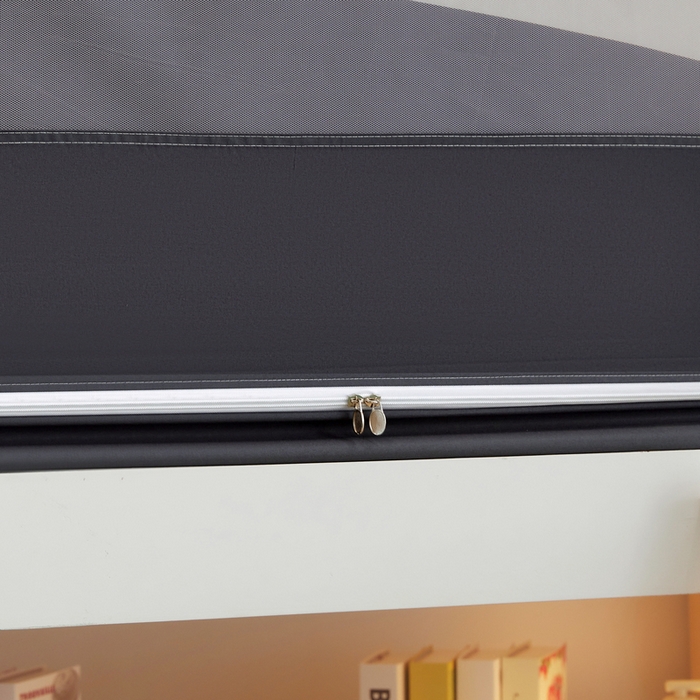 91家纺网 家纺一手货源 找家纺 星际优品 2025新款学生蚊帐遮光床帘植绒环保遮光帘99%遮光-印花款学生蚊帐-二 扫帚猫-灰